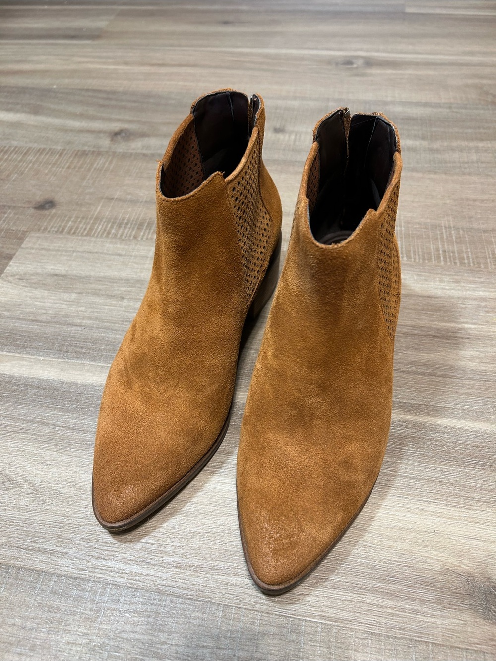 Cole Haan Women's Suede Ankle Booties in Cognac